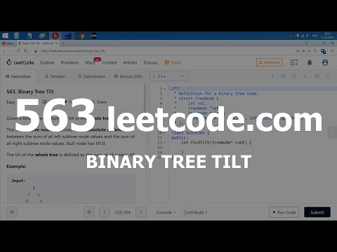 Видео: Разбор задачи 563 leetcode.com Binary Tree Tilt. Решение на C++