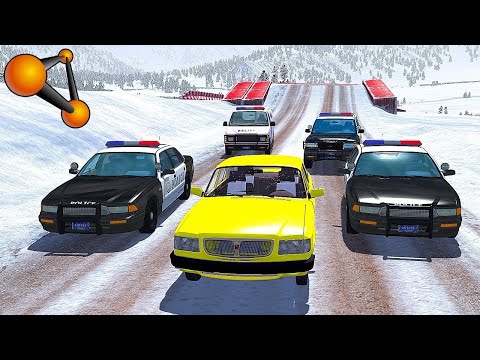Видео: Погони в BeamNG drive.На полицейских машинах