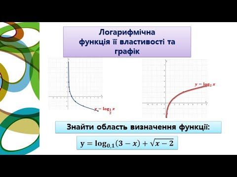 Видео: Логарифмічна функція, її графік і властивості. 11 клас. Теорія та практика