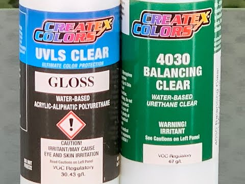 Видео: Createx 4050 UVLS Gloss против 4030 Balancing Clear