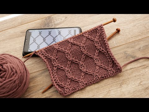 Видео: Узор «Сетка Рабица» спицами ╳  «Rabitz Grid» knitting pattern