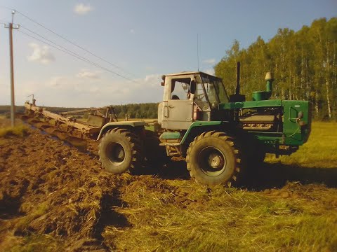 Видео: пахота на т 150 с мотором ямз 238 вспашка зябь