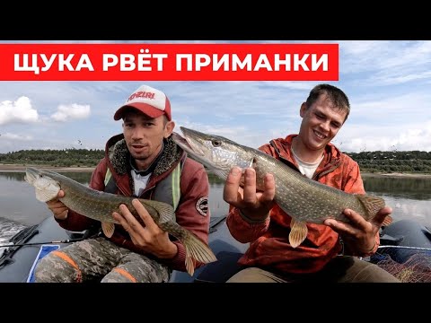 Видео: Щука рвёт приманки в летнюю жару | Рыбалка на спиннинг