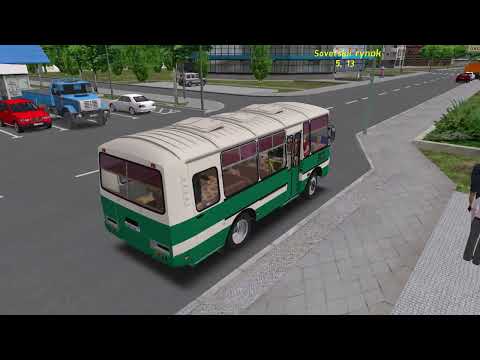 Видео: ПАЗ 32053 (3205) на 106 маршруте на карте Омнинск.Omsi 2.