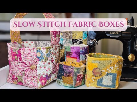 Видео: Коробки и корзины из ткани с медленным стежком