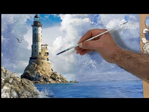 Видео: Аль-Фанар акриловые краски/зимний сезон/пейзажи для начинающих