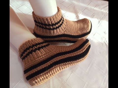 Видео: Плетени Терлици - Модел 12 (Knitted Slippers) (Тапочки спицами) (Patik) (Pantufas passo a passo)