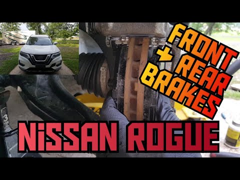 Видео: Как заменить передние и задние тормозные колодки на Nissan Rogue 2017 года