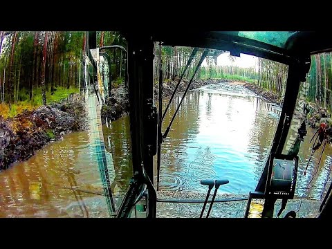 Видео: Слив Bоды Из Большой Лужи Hа Лесной Дороге. Часть 2