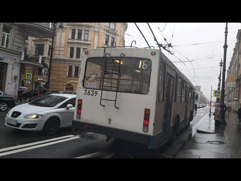 Видео: Троллейбус, маршрут №16 по сокращённой трассе ВМЗ-5298-22 б.3839 (03.10.2019) Санкт-Петербург