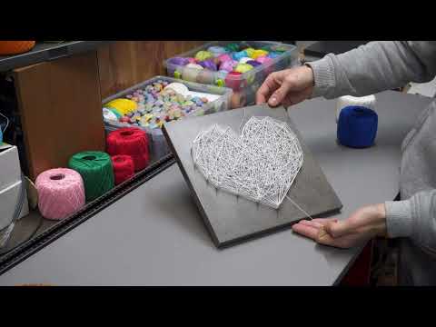 Видео: String art Heart Tutorial | Інструкція Стрінг Арт | Макет серце