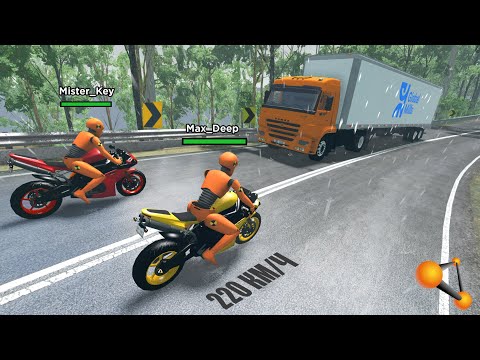 Видео: ЖАЖДА СКОРОСТИ! ДВА ДРУГА РАЗБИЛИСЬ НА МОТОЦИКЛАХ НА ТРАССЕ | BeamNG.drive Online