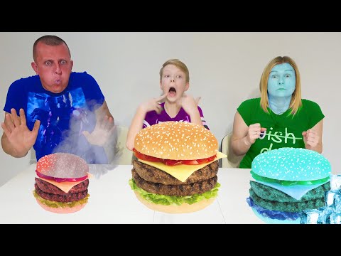 Видео: ЛЕДЯНОЕ, ГОРЯЧЕЕ ИЛИ ОБЫЧНОЕ. Саша vs Коля vs Оксана. Nerf BROS SHOW