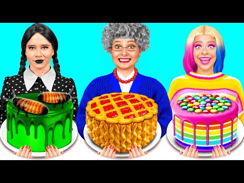 Видео: Кулинарный Челлендж: Уэнсдей Против Бабушки | Смешные Челленджи от GoFun Challenge