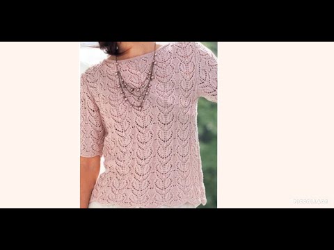 Видео: Красивый ажурный узор для летней кофты, топа, майки...