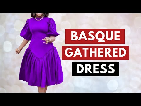 Видео: Как раскроить и сшить платье со сборками, эффектом баски на талии и рукавами-буфами | The SILEM