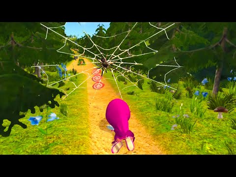 Видео: Маша и Медведь Смешная игра. Смелая Девочка Маша играет в лесу и собирает конфеты!