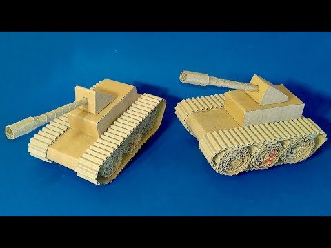 Видео: Как сделать ТАНК из картона и бумаги. Поделки из картона.