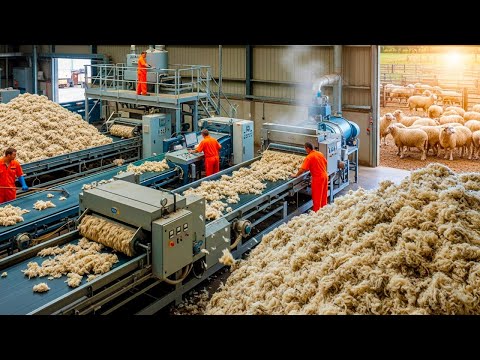 Видео: Как Тонны Овечьей Шерсти Превращают В Одежду На Гигантских Фабриках!