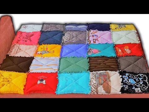 Видео: Изготовление шерстяного одеяла из старых футболок