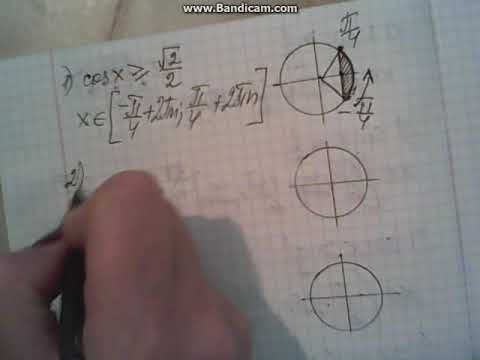 Видео: решение тригонометрических неравенств 4
