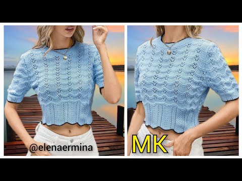 Видео: 👌ПРОСТО вяжется! Очень красиво смотрится узор спицами для летнего джемпера, кофточки. Мастер класс