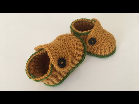 Видео: Очень простая детская обувь крючком / 0-3 месяца /Вязаная обувь