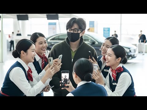 Видео: Тэхён перед вылетом в США | Бортпроводники дерутся за возможность сфотографироваться!