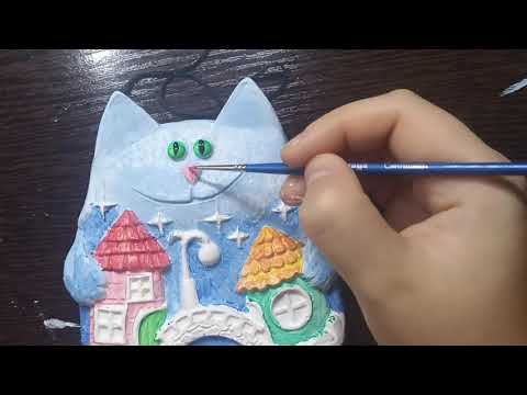 Видео: Сделала котика из гипса