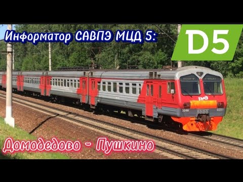 Видео: Информатор САВПЭ МЦД 5: Домодедово - Пушкино. (Последнее видео в этом году) (Без пересадок!!!)