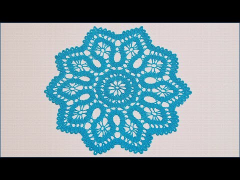 Видео: Салфетка брюггским кружевом. Салфетка крючком. Часть 1.