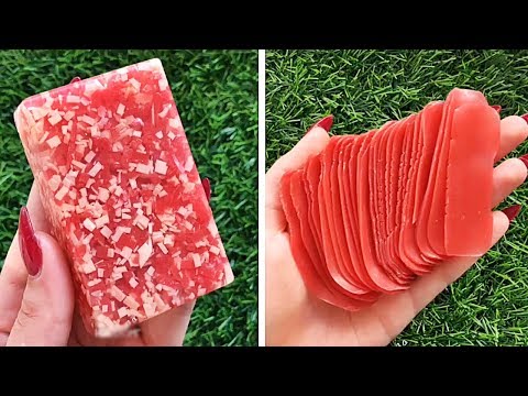 Видео: Асмр мыло резки | Удовлетворительное видео [ASMR] #18