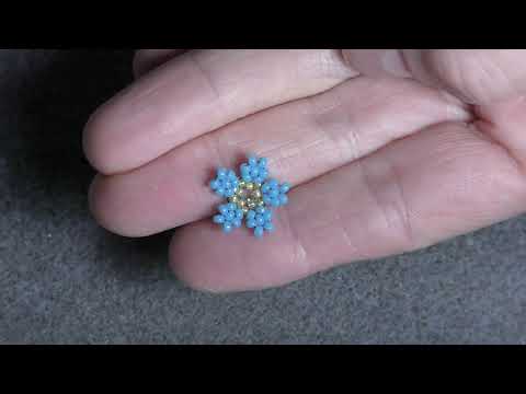 Видео: Tutorial: Forget me not Beaded Flower. Незабудка из бисера.