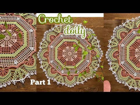 Видео: Салфетка «ВЕСЕННЯЯ» крючком. Вяжем вместе. Часть 1. [ENG TITLES]