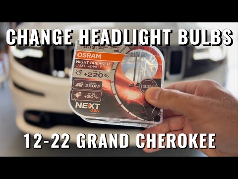 Видео: Замена ламп в фарах 12-22 Grand Cherokee WK2