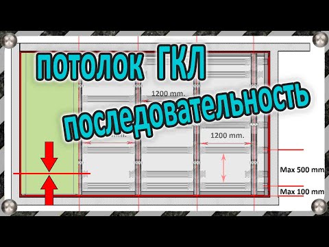 Видео: Потолок из гипсокартона  - 15 шагов - аналог П113  (без обрезки утонённой кромки первого листа ГКЛ).