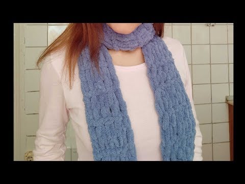 Видео: Быстрый шарф за 1 час. Без спиц и крючка. Мини МК.