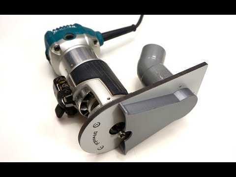 Видео: Пылеудаление для кантовочного фрезера Makita RT0700C /  Dust extracting for Makita RT0700C