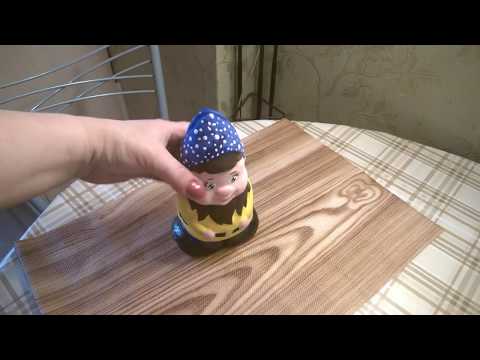 Видео: смешной гном. Копилка из папье- маше