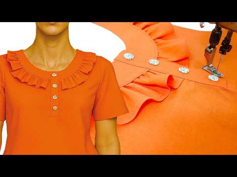 Видео: Очень простая выкройка воротника для начинающих | Советы и хитрости по шитью | Шитьё воротников
