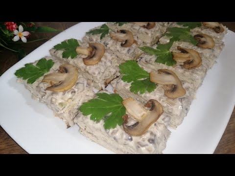 Видео: Закуска на Праздничный Стол || Куриные Пирожные с Грибным Кремом