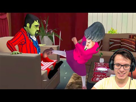 Видео: МИСС ТИ ИЗБИЛА МУЖА Scary Stranger 3D игра от разработчиков Scary Teacher 3D