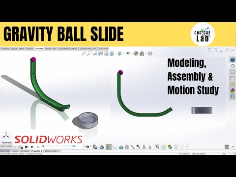 Видео: Движение гравитационного шара | Учебное пособие по SolidWorks Motion | SolidWorks для начинающих