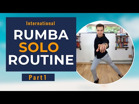 Видео: Сольная программа румбы для профессиональных и любительских танцоров бальных танцев. Полный урок
