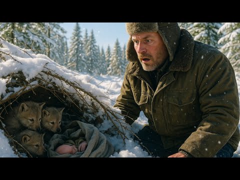 Видео: Охотник наткнулся на замерзающих волчат под валежником в буран, подошёл забрать и потерял дар речи..