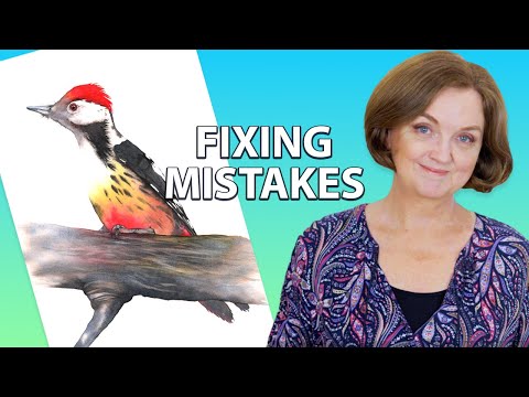 Видео: Как нарисовать дятла акварелью и исправить ошибки
