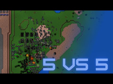 Видео: Сражение 5 vs 5! | RTS Rusted Warfare