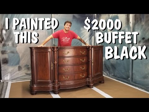 Видео: Дорогой ремонт буфета Bernhardt с помощью покраски