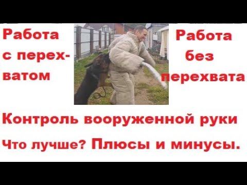 Видео: 1) ЗКС перехват. 2)Работа без перехвата. 3)Контроль вооруженной руки. Что лучше для защитной собаки?