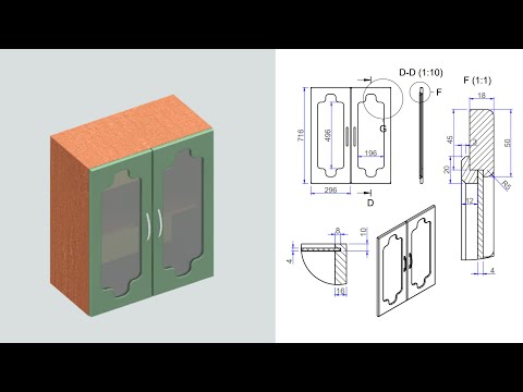 Видео: Мебель в AutoCAD. 3D моделирование кухни и чертеж А4